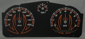 Cobalt SS/SC Black and Orange Gauge Face